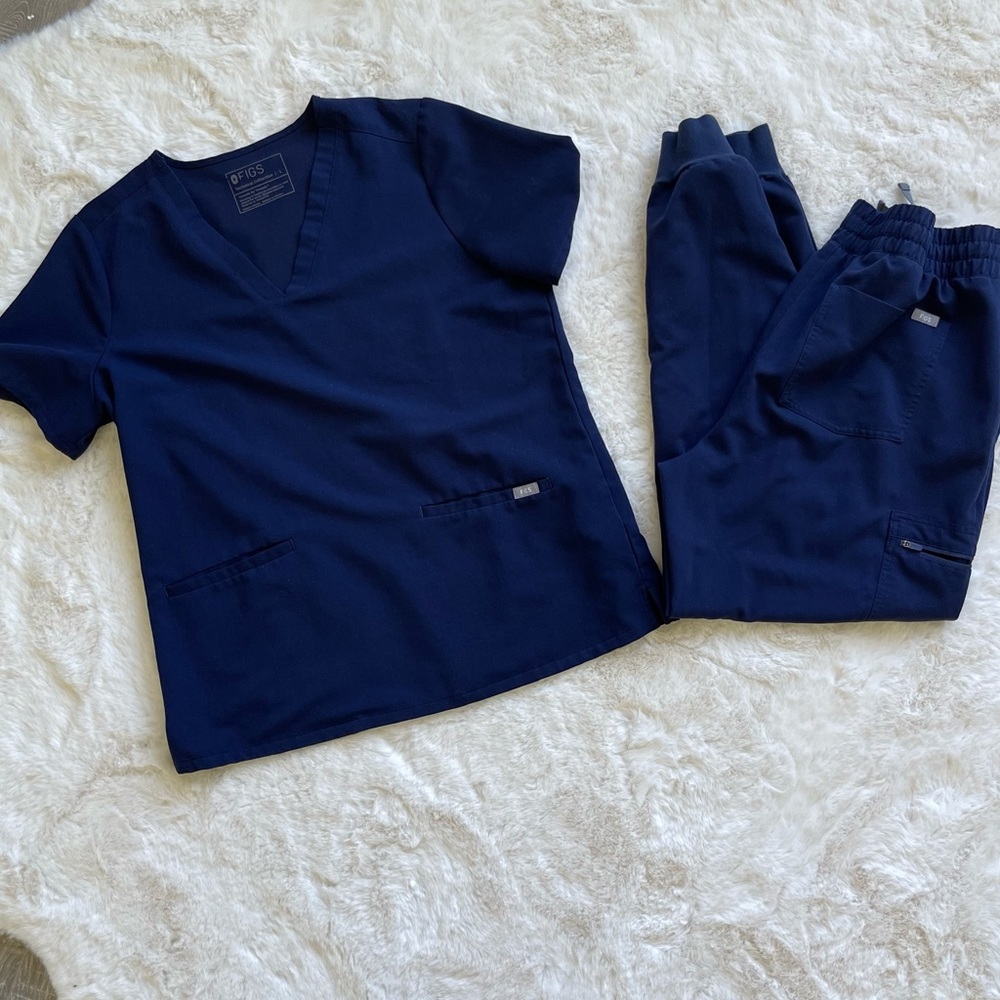 Figs Navy Blue Scrub Set